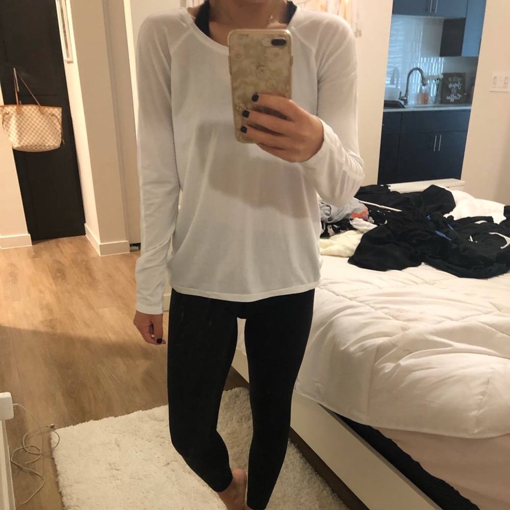 White Lululemon Long sleeve top